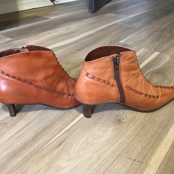 Lady Stork Ladies Tan Leather Ankle Boots Size 7 - Picture 4 of 5